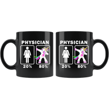 Load image into Gallery viewer, RobustCreative-Physician Dabbing Unicorn 20 80 Principle Superhero Girl Womens - 11oz Black Mug Medical Personnel Gift Idea
