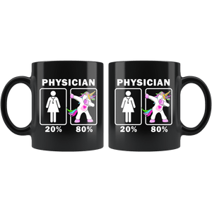 RobustCreative-Physician Dabbing Unicorn 20 80 Principle Superhero Girl Womens - 11oz Black Mug Medical Personnel Gift Idea