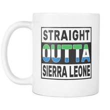 Load image into Gallery viewer, RobustCreative-Straight Outta Sierra Leone - Sierra Leonean Flag 11oz Funny White Coffee Mug - Independence Day Family Heritage - Women Men Friends Gift - Both Sides Printed (Distressed)
