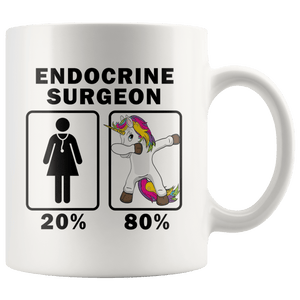 RobustCreative-Endocrine Surgeon Dabbing Unicorn 80 20 Principle Superhero Girl Womens - 11oz White Mug Medical Personnel Gift Idea
