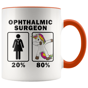 RobustCreative-Ophthalmic Surgeon Dabbing Unicorn 80 20 Principle Superhero Girl Womens - 11oz Accent Mug Medical Personnel Gift Idea