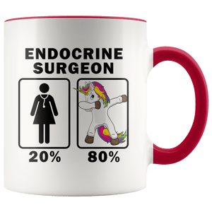 RobustCreative-Endocrine Surgeon Dabbing Unicorn 80 20 Principle Superhero Girl Womens - 11oz Accent Mug Medical Personnel Gift Idea