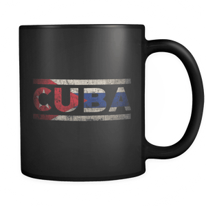 RobustCreative-Retro Vintage Flag Cuban Cuba 11oz Black Coffee Mug ~ Both Sides Printed