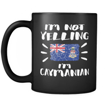 Load image into Gallery viewer, RobustCreative-I&#39;m Not Yelling I&#39;m Caymanian Flag - Cayman Islands Pride 11oz Funny Black Coffee Mug - Coworker Humor That&#39;s How We Talk - Women Men Friends Gift - Both Sides Printed (Distressed)
