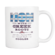 Load image into Gallery viewer, RobustCreative-Best Mom Ever with Greek Roots - Greece Flag 11oz Funny White Coffee Mug - Mothers Day Independence Day - Women Men Friends Gift - Both Sides Printed (Distressed)
