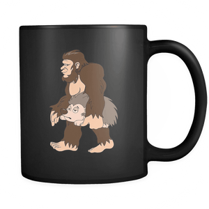 RobustCreative-Bigfoot Sasquatch Carrying Hedgehog - I Believe I'm a Believer - No Yeti Humanoid Monster - 11oz Black Funny Coffee Mug Women Men Friends Gift ~ Both Sides Printed