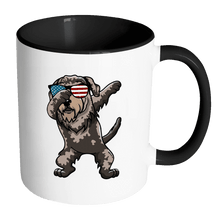 Load image into Gallery viewer, RobustCreative-Dabbing Irish Wolfhound Dog America Flag - Patriotic Merica Murica Pride - 4th of July USA Independence Day - 11oz Black &amp; White Funny Coffee Mug Women Men Friends Gift ~ Both Sides Printed
