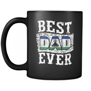 RobustCreative-Best Dad Ever Lesotho Flag - Fathers Day Gifts - Promoted to Daddy Gift From Kids - 11oz Black Funny Coffee Mug Women Men Friends Gift ~ Both Sides Printed