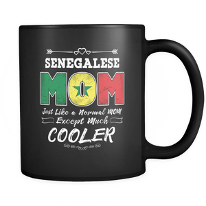 RobustCreative-Best Mom Ever is from Senegal - Senegalese Flag 11oz Funny Black Coffee Mug - Mothers Day Independence Day - Women Men Friends Gift - Both Sides Printed (Distressed)