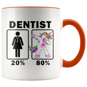 RobustCreative-Dentist Dabbing Unicorn 20 80 Principle Superhero Girl Womens - 11oz Accent Mug Medical Personnel Gift Idea