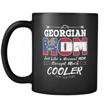 Load image into Gallery viewer, RobustCreative-Best Mom Ever is from Georgia - Georgian Flag 11oz Funny Black Coffee Mug - Mothers Day Independence Day - Women Men Friends Gift - Both Sides Printed (Distressed)
