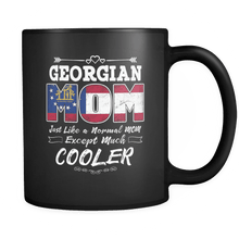Load image into Gallery viewer, RobustCreative-Best Mom Ever is from Georgia - Georgian Flag 11oz Funny Black Coffee Mug - Mothers Day Independence Day - Women Men Friends Gift - Both Sides Printed (Distressed)
