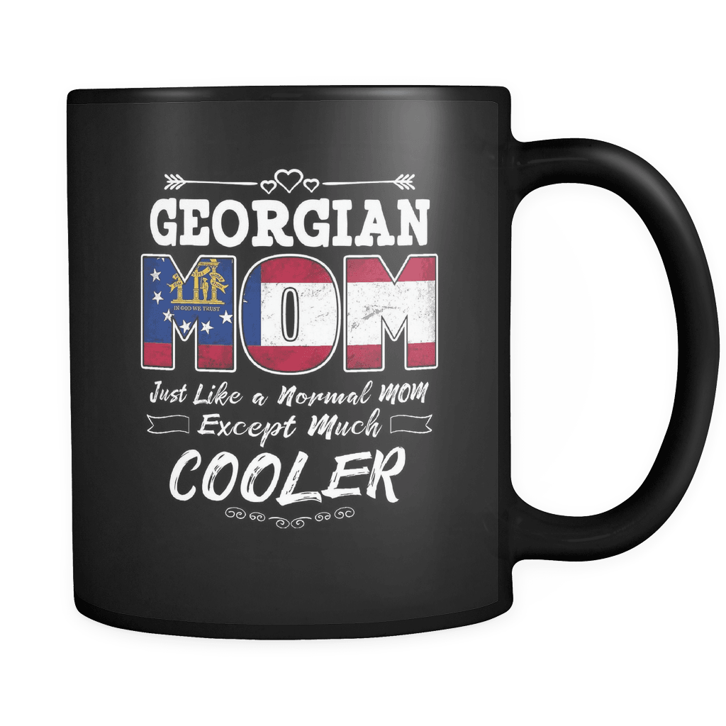 RobustCreative-Best Mom Ever is from Georgia - Georgian Flag 11oz Funny Black Coffee Mug - Mothers Day Independence Day - Women Men Friends Gift - Both Sides Printed (Distressed)