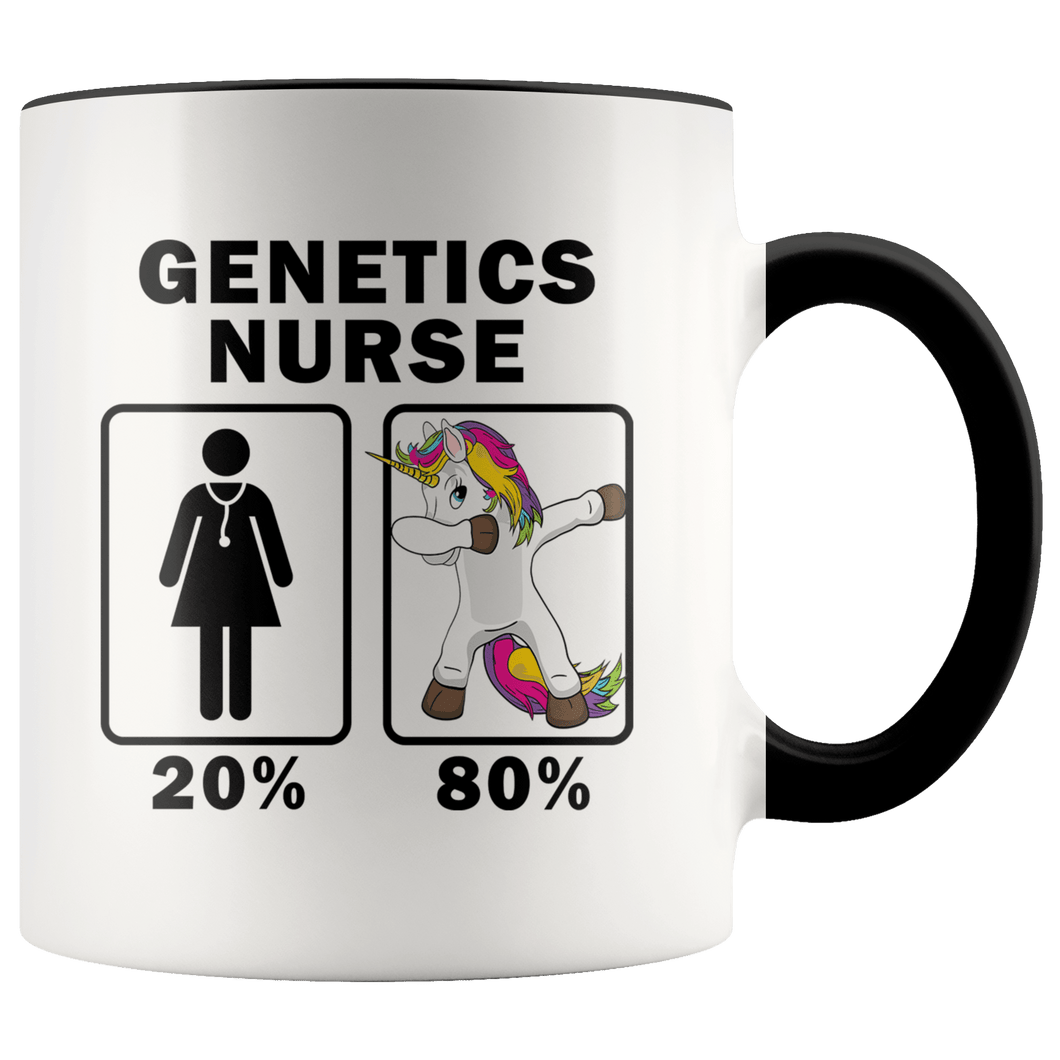 RobustCreative-Genetics Nurse Dabbing Unicorn 80 20 Principle Superhero Girl Womens - 11oz Accent Mug Medical Personnel Gift Idea