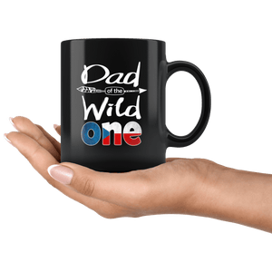 RobustCreative-Czech Dad of the Wild One Birthday Czech Republic Flag Black 11oz Mug Gift Idea