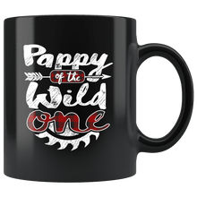 Load image into Gallery viewer, RobustCreative-Pappy of the Wild One Lumberjack Woodworker Sawdust Glitter - 11oz Black Mug Sawdust Glitter is mans glitter Gift Idea
