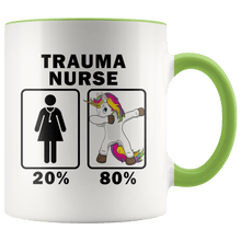 Load image into Gallery viewer, RobustCreative-Trauma Nurse Dabbing Unicorn 80 20 Principle Superhero Girl Womens - 11oz Accent Mug Medical Personnel Gift Idea
