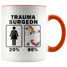 Load image into Gallery viewer, RobustCreative-Trauma Surgeon Dabbing Unicorn 80 20 Principle Superhero Girl Womens - 11oz Accent Mug Medical Personnel Gift Idea
