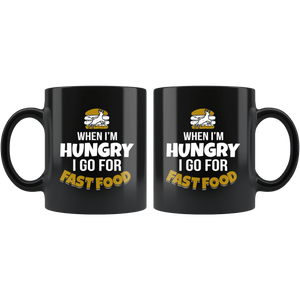 RobustCreative-Funny Deer Hunting Fast Food Gift for Hunter Hubby - 11oz Black Mug hunting gear accessories bait Gift Idea