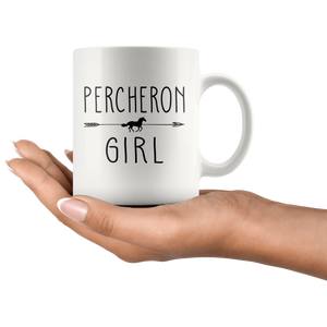 RobustCreative-Percheron Horse Girl Gifts Horses Lover Riding Racing - 11oz White Mug Racing Lover Gift Idea