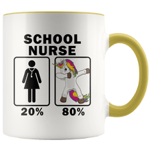 Load image into Gallery viewer, RobustCreative-School Nurse Dabbing Unicorn 80 20 Principle Superhero Girl Womens - 11oz Accent Mug Medical Personnel Gift Idea
