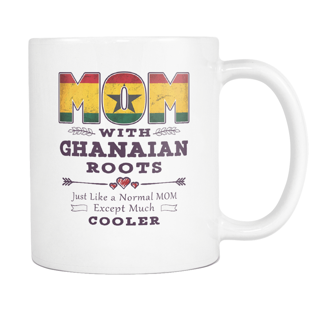 RobustCreative-Best Mom Ever with Ghanaian Roots - Ghana Flag 11oz Funny White Coffee Mug - Mothers Day Independence Day - Women Men Friends Gift - Both Sides Printed (Distressed)