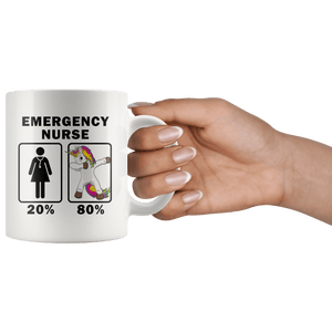 RobustCreative-Emergency Nurse Dabbing Unicorn 80 20 Principle Superhero Girl Womens - 11oz White Mug Medical Personnel Gift Idea