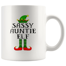 Load image into Gallery viewer, RobustCreative-Im The Sassy Auntie Elf Family Matching Outfits PJ - 11oz White Mug Christmas group green pjs costume Gift Idea
