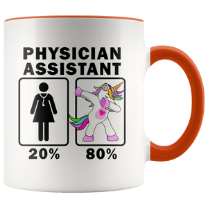 RobustCreative-Physician Assistant Dabbing Unicorn 20 80 Principle Superhero Girl Womens - 11oz Accent Mug Medical Personnel Gift Idea