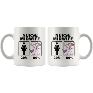 RobustCreative-Nurse Midwife Dabbing Unicorn 20 80 Principle Superhero Girl Womens - 11oz White Mug Medical Personnel Gift Idea