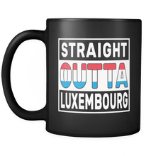 Load image into Gallery viewer, RobustCreative-Straight Outta Luxembourg - Luxembourgish Flag 11oz Funny Black Coffee Mug - Independence Day Family Heritage - Women Men Friends Gift - Both Sides Printed (Distressed)
