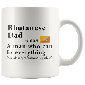 RobustCreative-Bhutanese Dad Definition Bhutan Flag Fathers Day - 11oz White Mug family reunion gifts Gift Idea