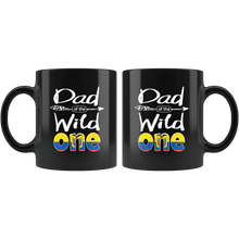 Load image into Gallery viewer, RobustCreative-Ecuadorian Dad of the Wild One Birthday Ecuador Flag Black 11oz Mug Gift Idea
