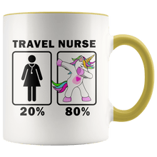 Load image into Gallery viewer, RobustCreative-Travel Nurse Dabbing Unicorn 20 80 Principle Superhero Girl Womens - 11oz Accent Mug Medical Personnel Gift Idea
