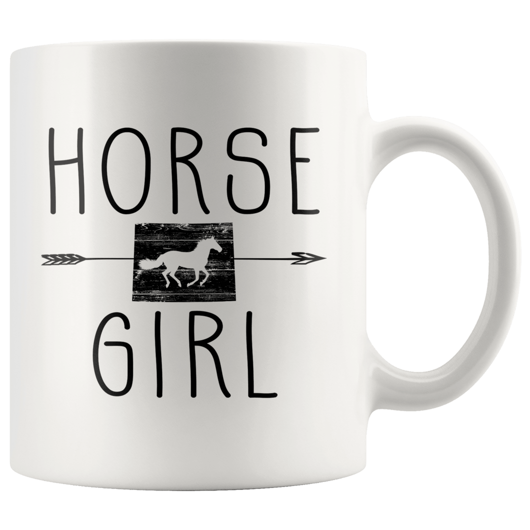 RobustCreative-Wyoming Horse Girl Gifts Wyomingite Shape Country for women - 11oz White Mug Racing Lover Gift Idea