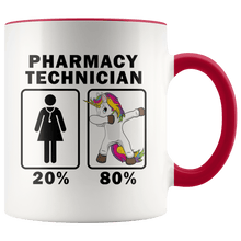 Load image into Gallery viewer, RobustCreative-Pharmacy Technician Dabbing Unicorn 80 20 Principle Superhero Girl Womens - 11oz Accent Mug Medical Personnel Gift Idea
