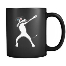 Load image into Gallery viewer, RobustCreative-Dabbing Greyhound Dog America Flag - Patriotic Merica Murica Pride - 4th of July USA Independence Day - 11oz Black Funny Coffee Mug Women Men Friends Gift ~ Both Sides Printed
