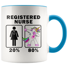 Load image into Gallery viewer, RobustCreative-Registered Nurse Dabbing Unicorn 20 80 Principle Superhero Girl Womens - 11oz Accent Mug Medical Personnel Gift Idea
