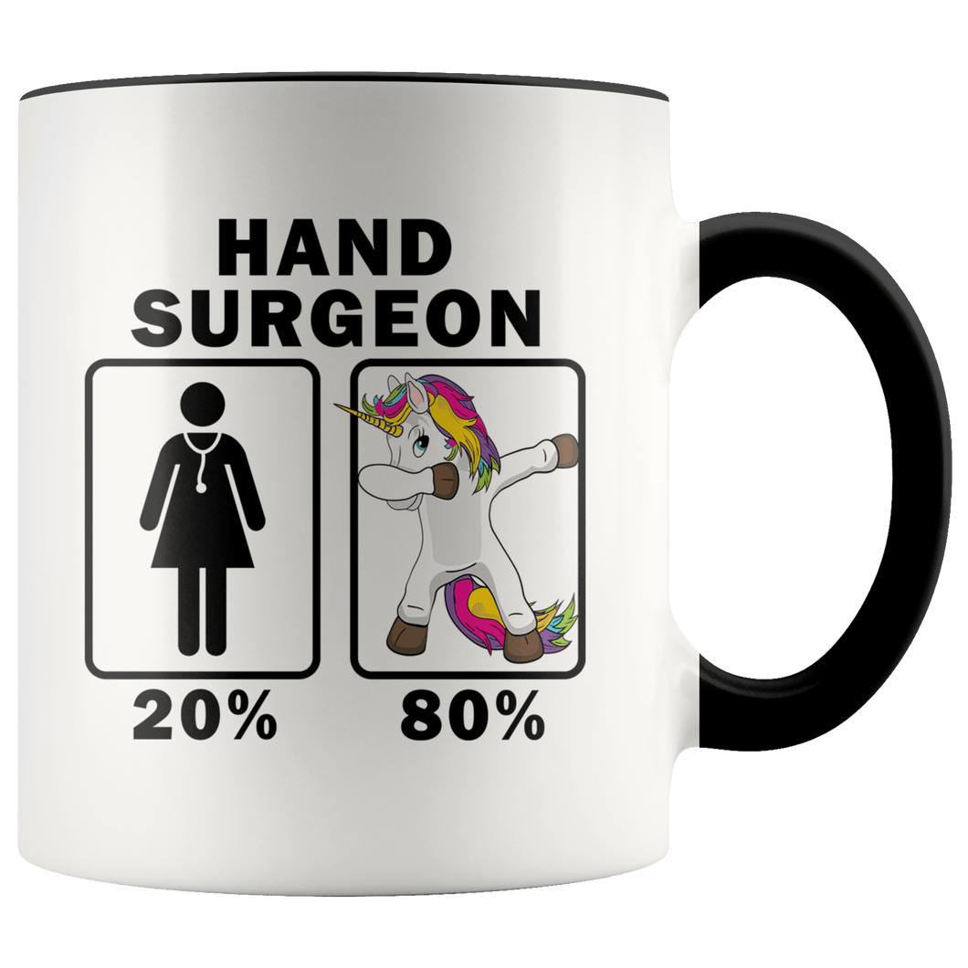RobustCreative-Hand Surgeon Dabbing Unicorn 80 20 Principle Superhero Girl Womens - 11oz Accent Mug Medical Personnel Gift Idea