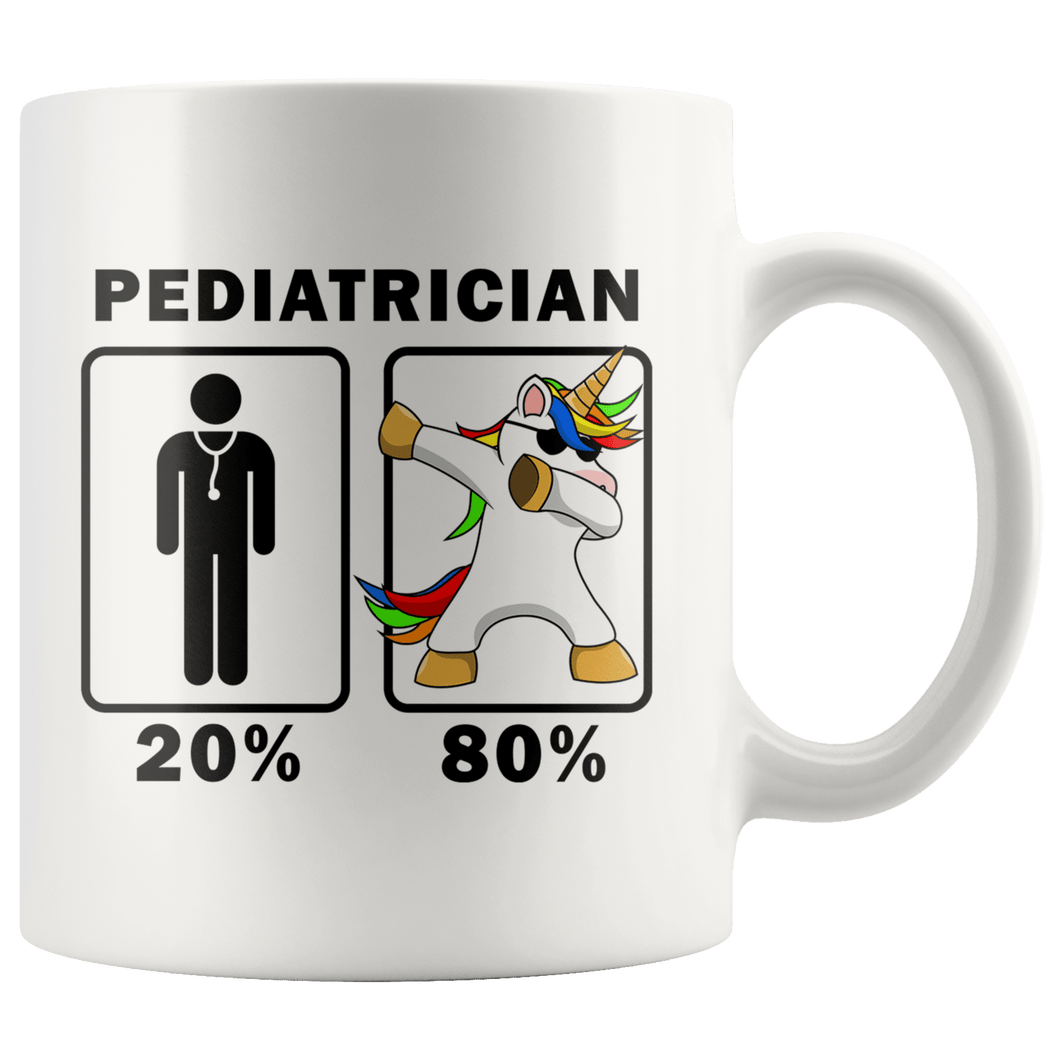 RobustCreative-Pediatrician Dabbing Unicorn 80 20 Principle Graduation Gift Mens - 11oz White Mug Medical Personnel Gift Idea